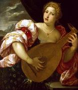 MICHELI Parrasio Young Woman Playing a Lute oil painting